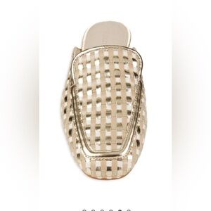 Gold Woven Slip-On Loafers